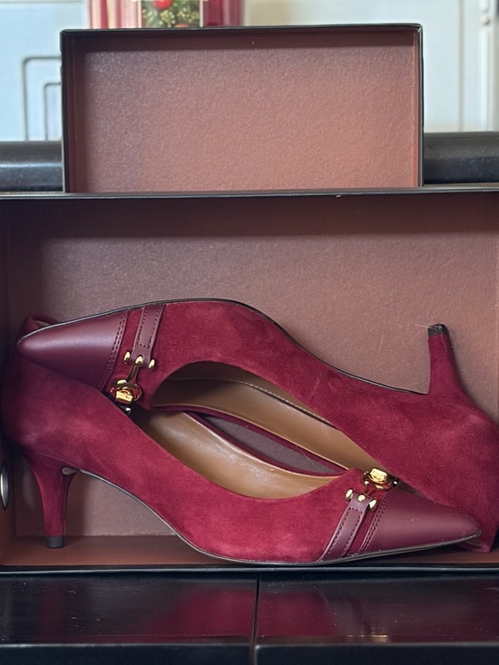 Coach Shoes - Coach Lauri Lux Suede Pumps Burgundy